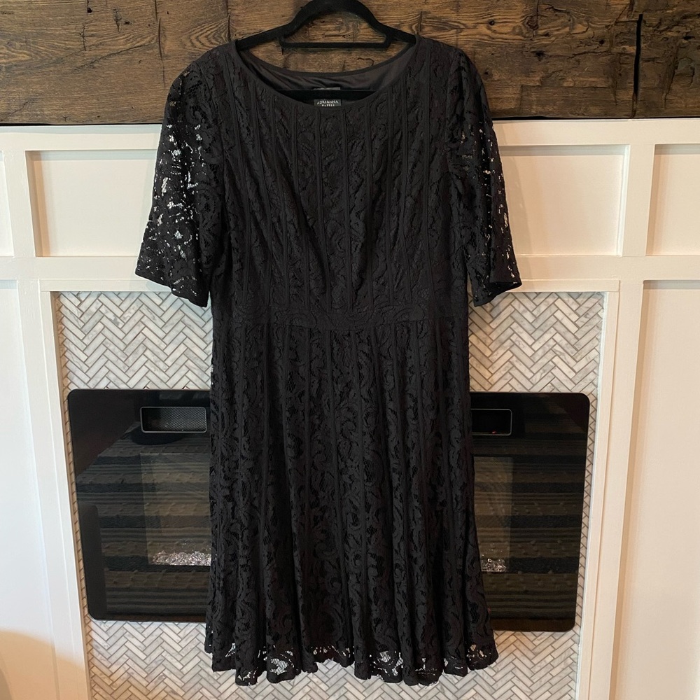Adrianna Papell Black Lace OverLay Dress